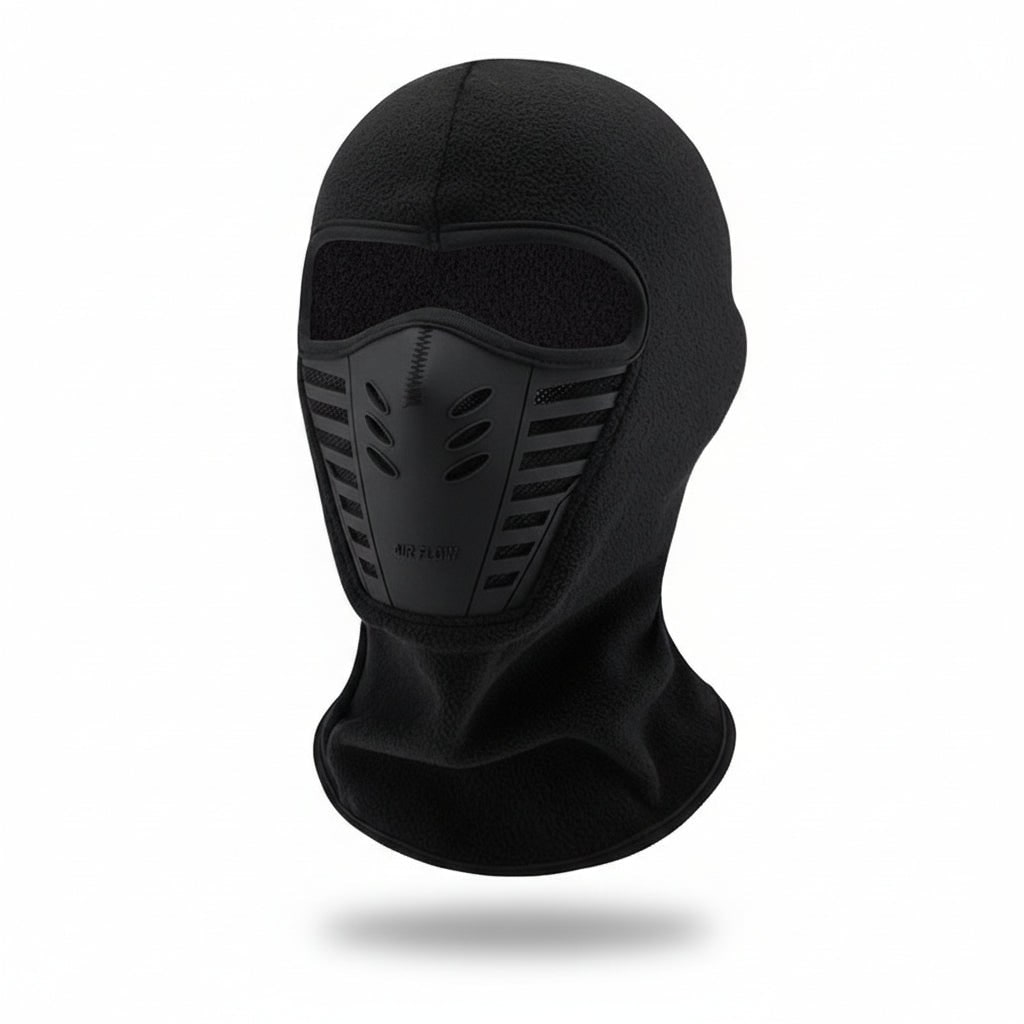 Bivakmuts met fleece en geïntegreerd rubberen ademmasker voor wintersport en buitenactiviteiten