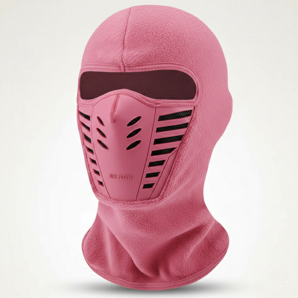 Bivakmuts met fleece en geïntegreerd rubberen ademmasker voor wintersport en buitenactiviteiten