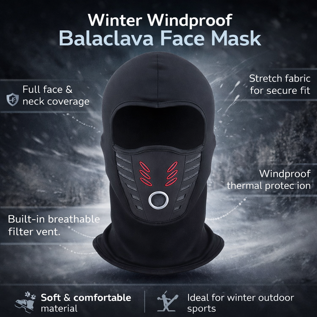 Bivakmuts met fleece en geïntegreerd rubberen ademmasker voor wintersport en buitenactiviteiten