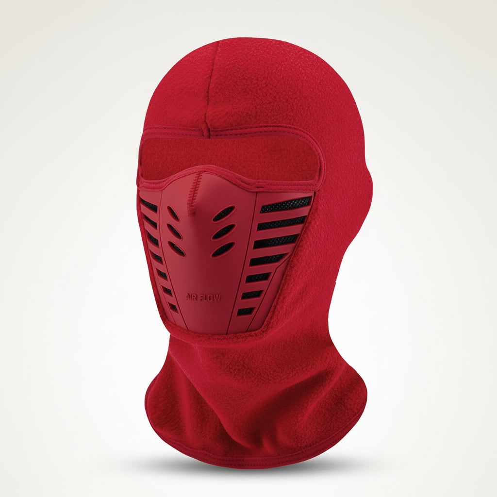 Bivakmuts met fleece en geïntegreerd rubberen ademmasker voor wintersport en buitenactiviteiten