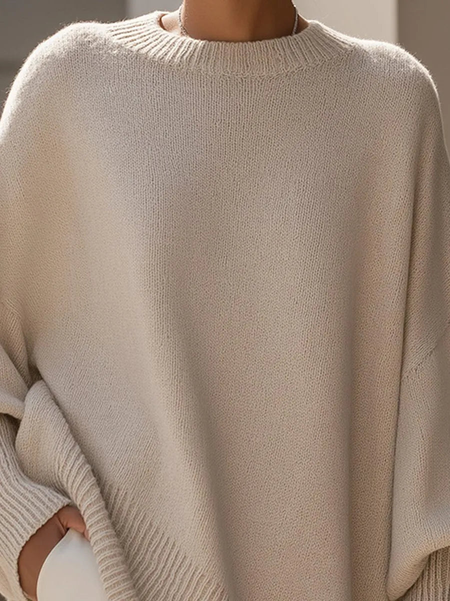 Bathilde oversized asymmetrische damestrui van merinowol