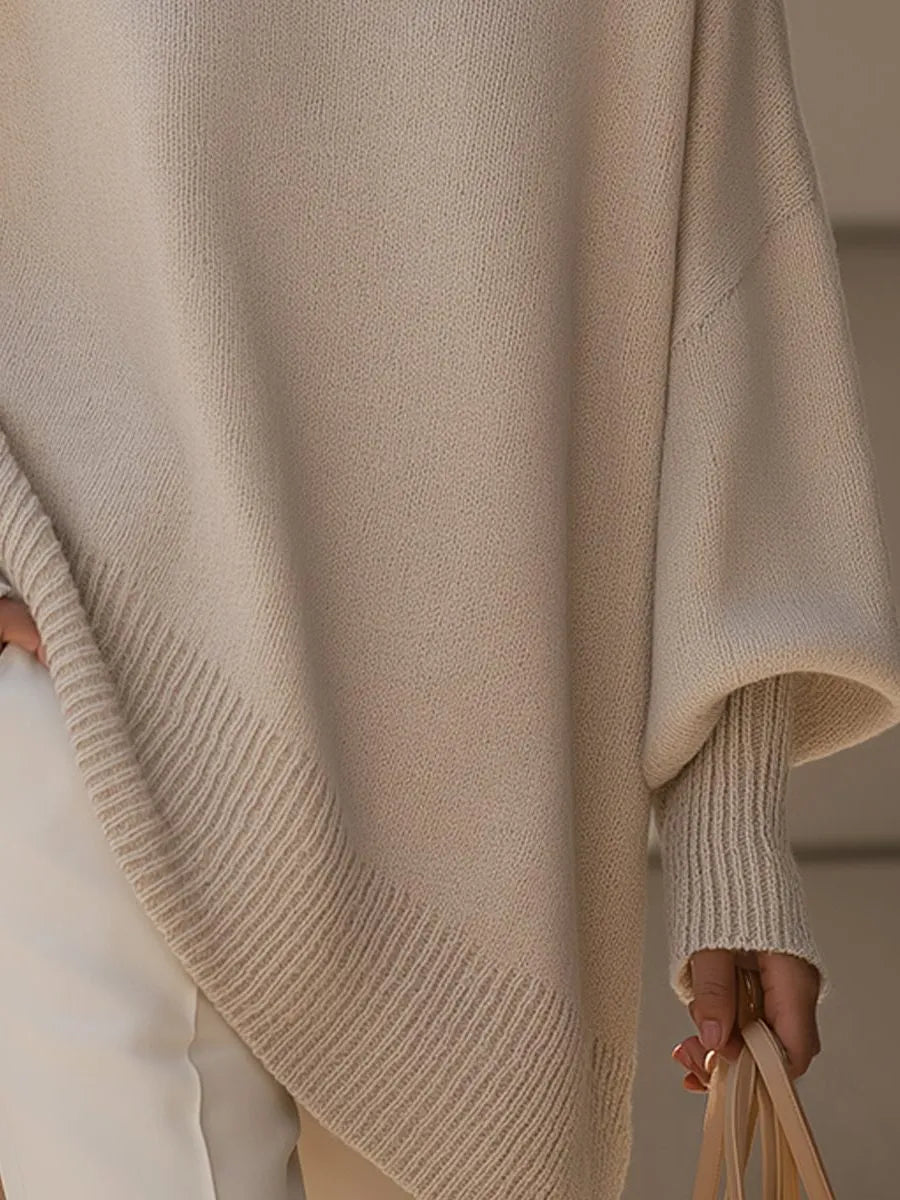 Bathilde oversized asymmetrische damestrui van merinowol