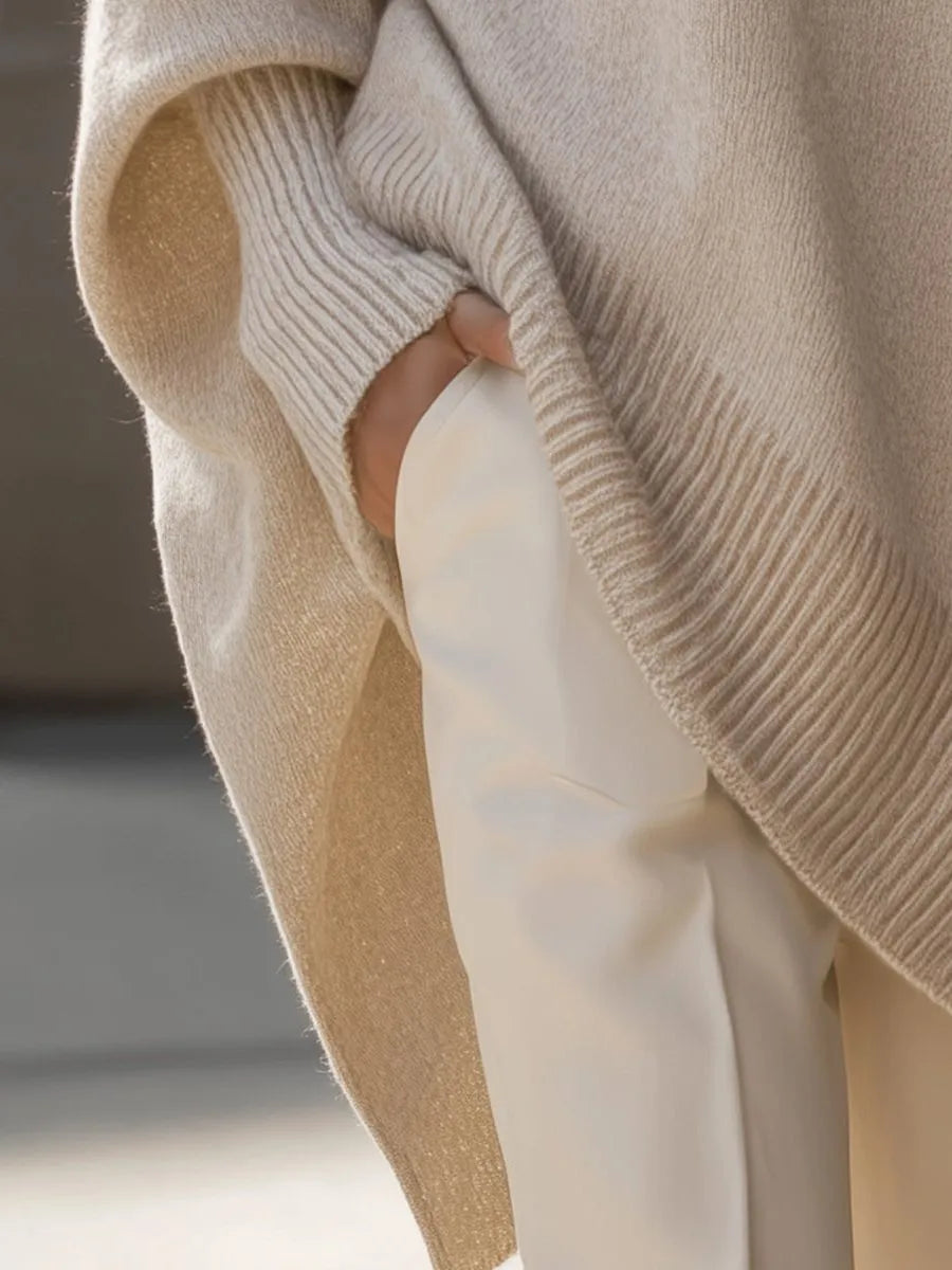 Bathilde oversized asymmetrische damestrui van merinowol