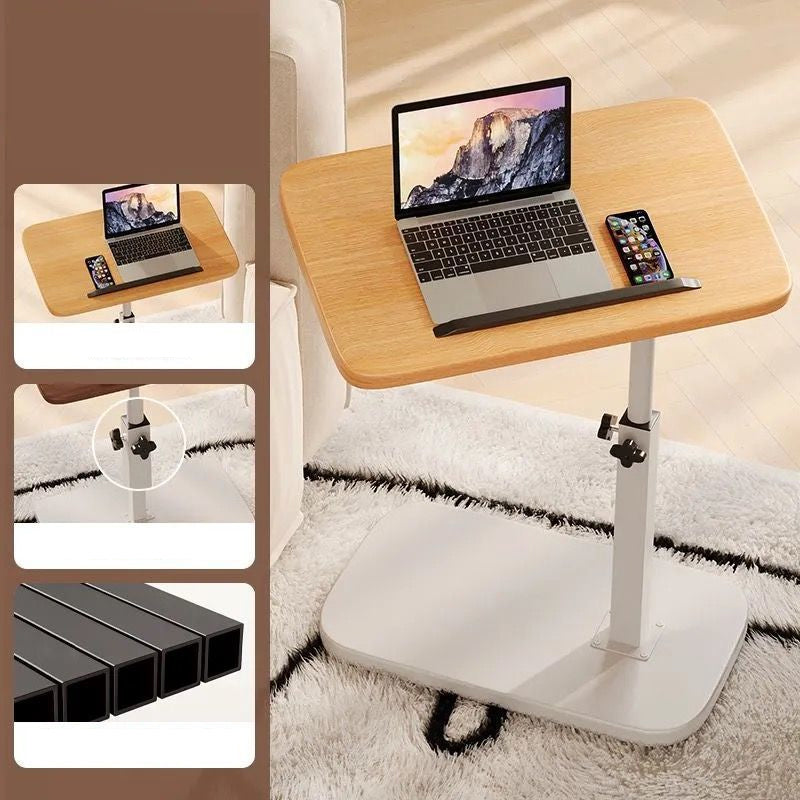In hoogte verstelbare rolbare laptoptafel met 360° draaibaar tafelblad, 45–80 cm, draagvermogen 30 kg