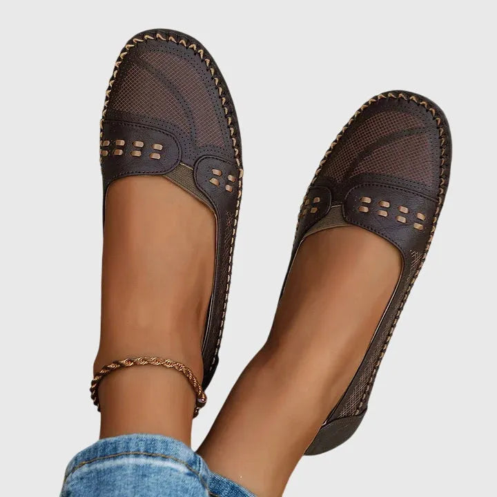 Beatrix geperforeerde damesloafers met instapmodel