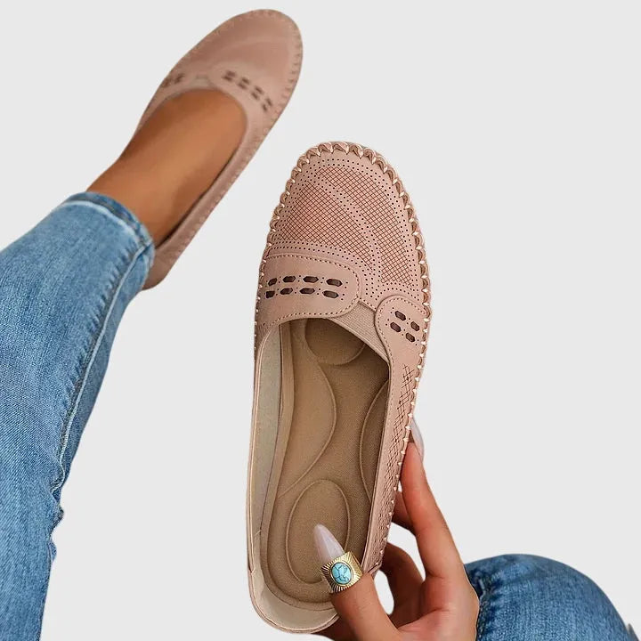 Beatrix geperforeerde damesloafers met instapmodel