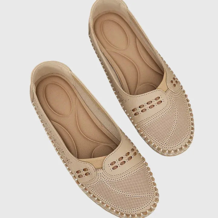 Beatrix geperforeerde damesloafers met instapmodel