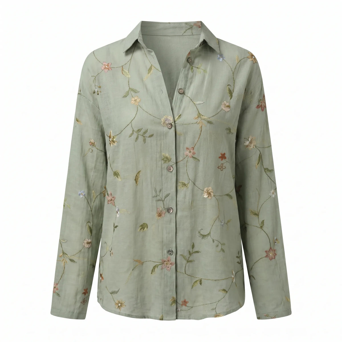 Beth oversized damesblouse met halsinkeping en knoopsluiting