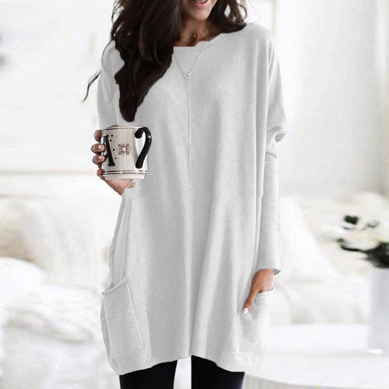 Comfortabele lange Sweater Met Zakken - Noa