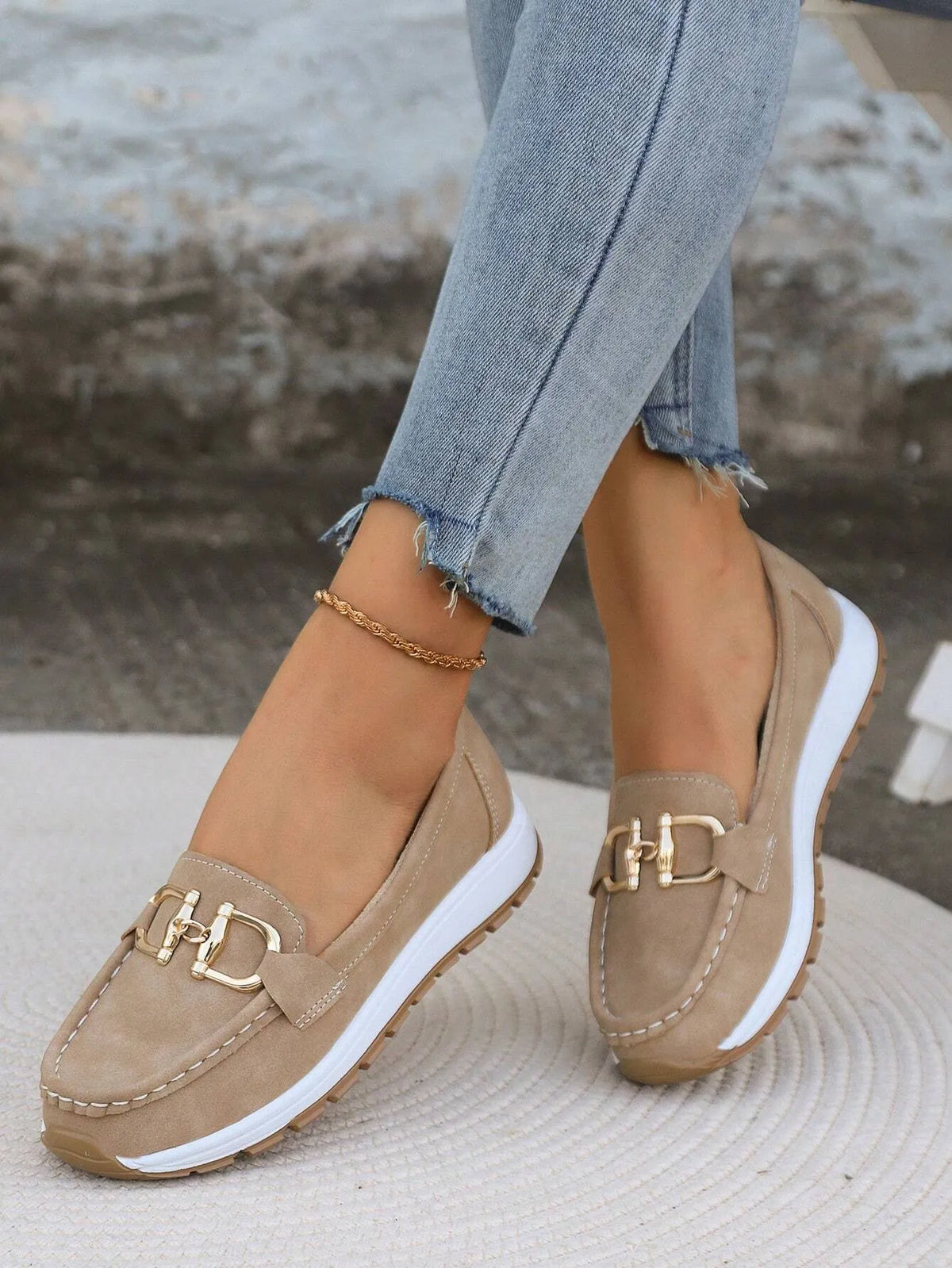 Blanca loafers met plateauzool en metallic beslag voor dames