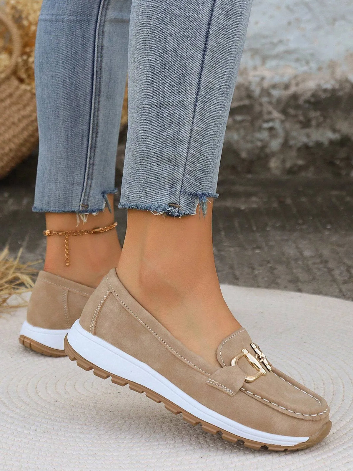 Blanca loafers met plateauzool en metallic beslag voor dames