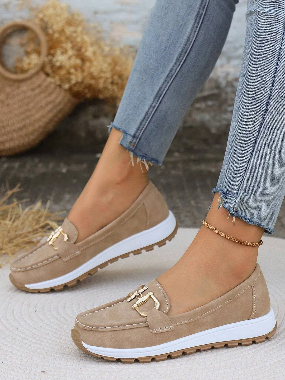 Blanca loafers met plateauzool en metallic beslag voor dames
