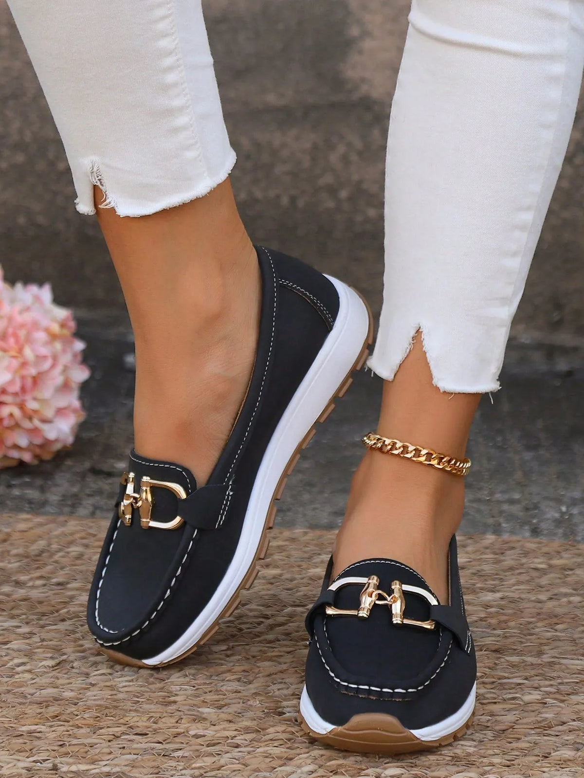 Blanca loafers met plateauzool en metallic beslag voor dames