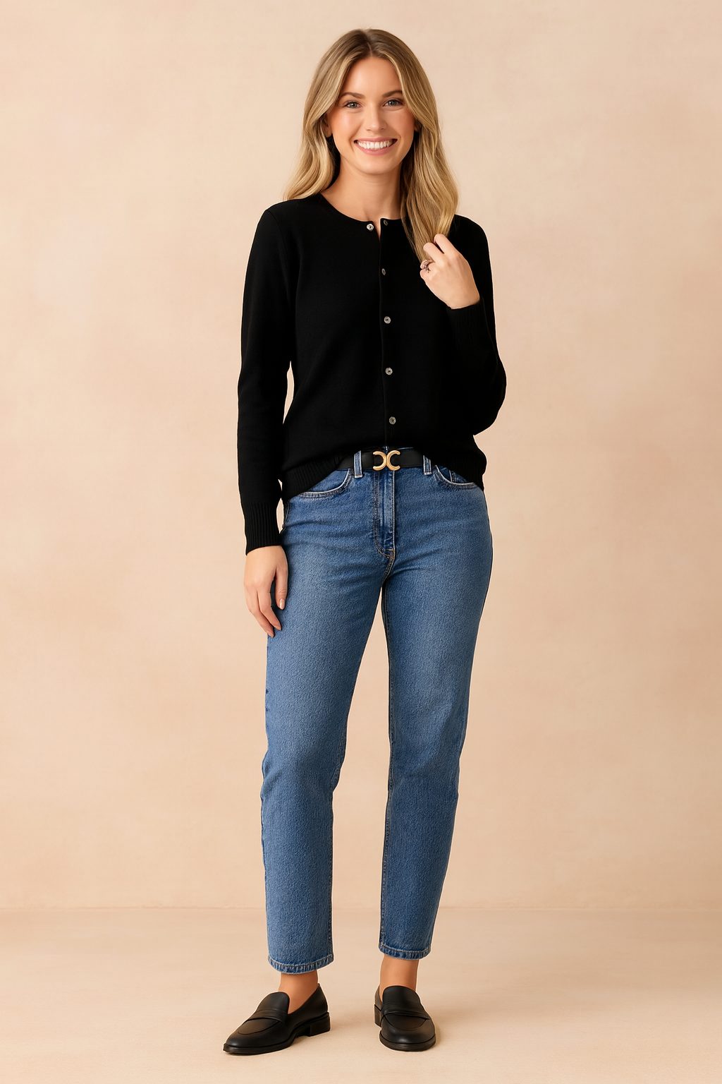 Vest met ronde hals en knoopsluiting voor dames