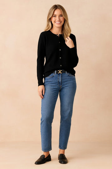 Vest met ronde hals en knoopsluiting voor dames