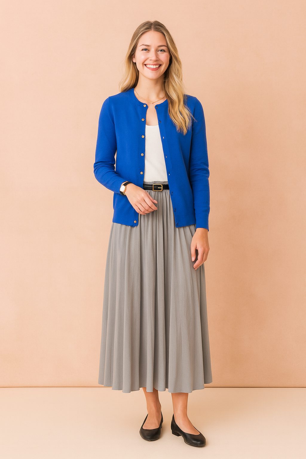 Vest met ronde hals en knoopsluiting voor dames