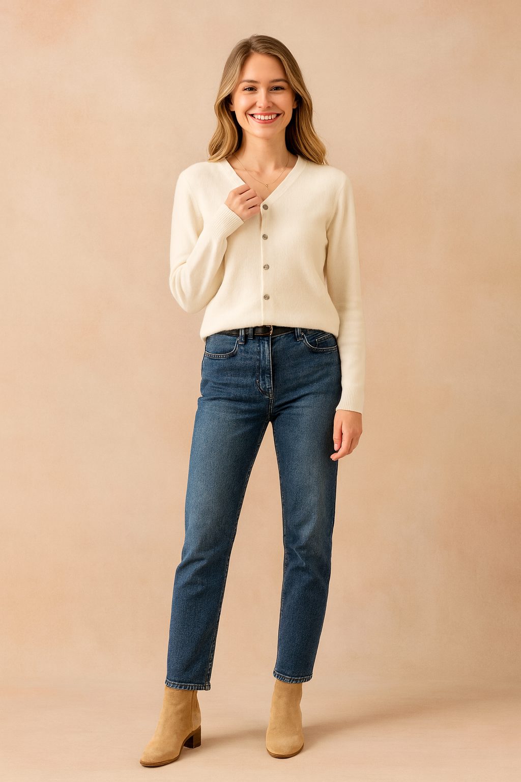 Vest met ronde hals en knoopsluiting voor dames