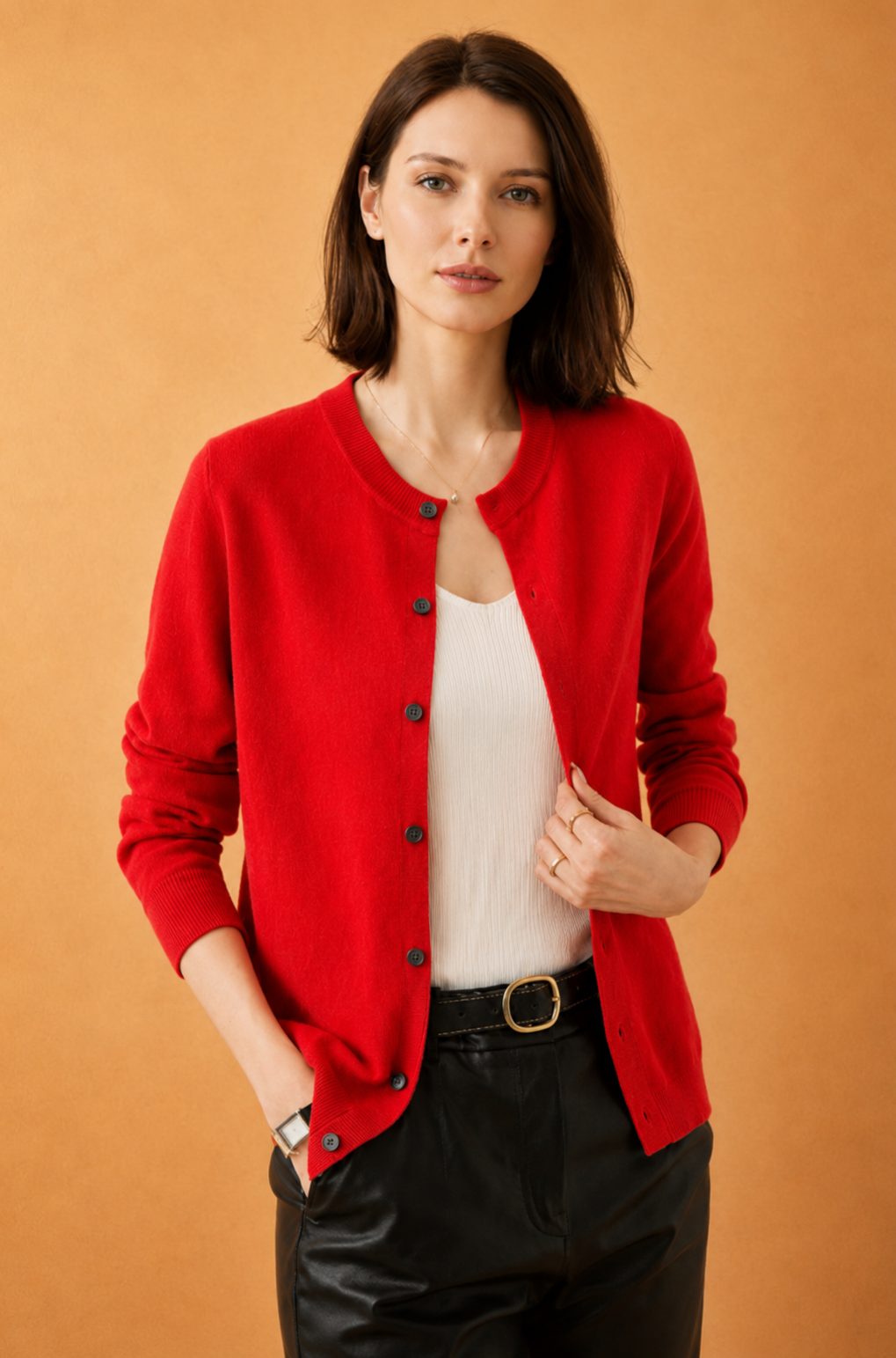 Vest met ronde hals en knoopsluiting voor dames