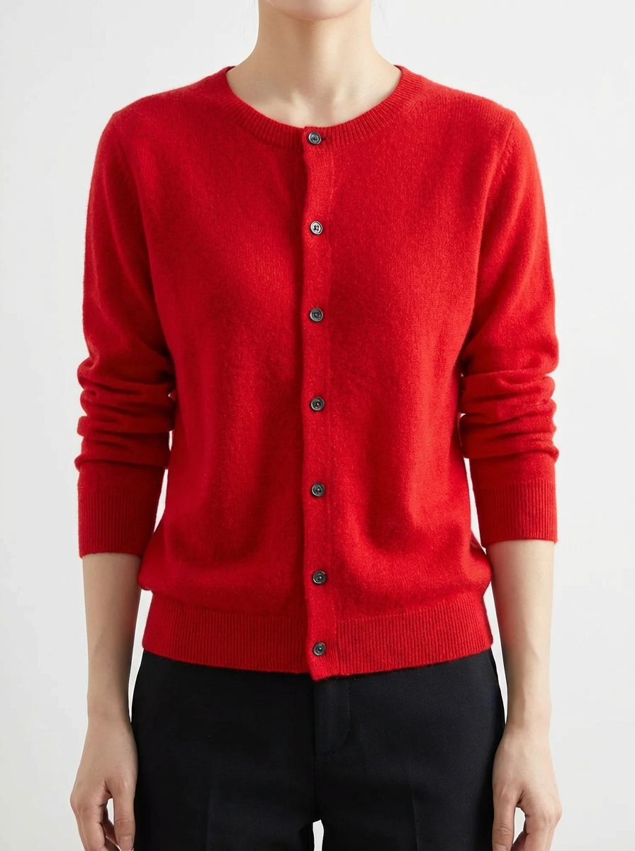 Cardigan van merinowol met knoopsluiting en raglanmouwen voor dames