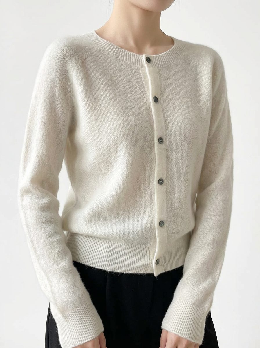 Cardigan van merinowol met knoopsluiting en raglanmouwen voor dames