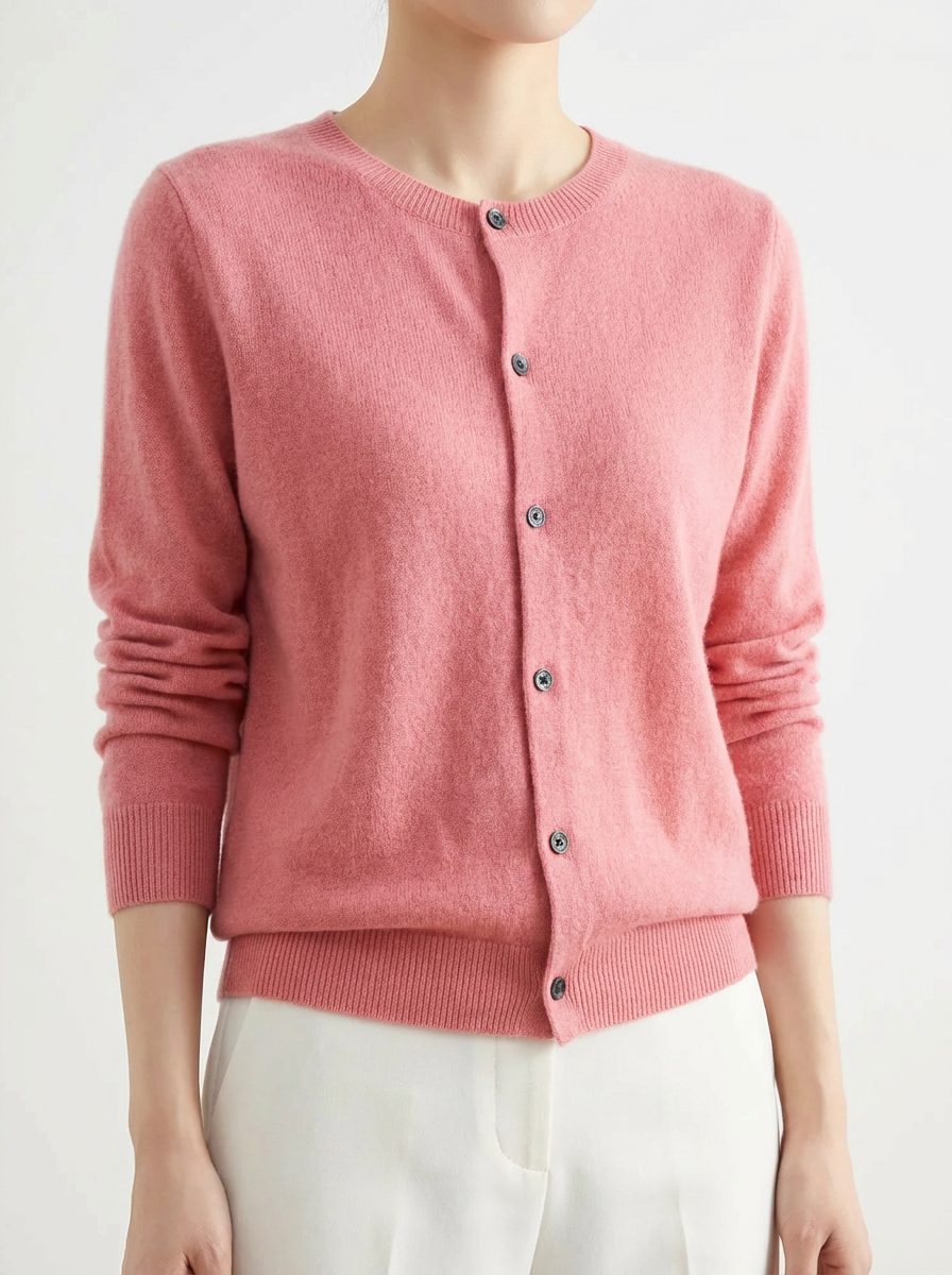 Cardigan van merinowol met knoopsluiting en raglanmouwen voor dames