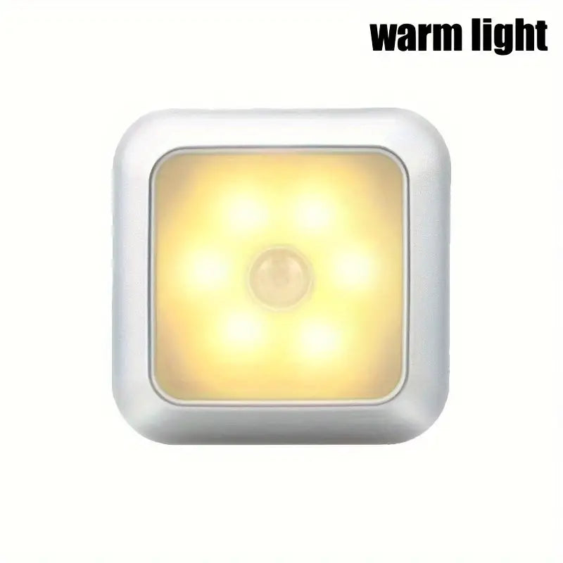jouwwinkelGlow 6-LED Bewegingssensor Licht – Draadloos Nachtlampje op Batterij voor Binnengebruik, Trap, Keuken & Kast
