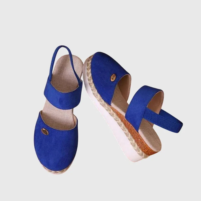 Cadie slingback-espadrillesandalen voor dames met plateauzool