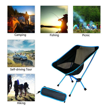 Campingstoel inklapbaar voor buiten met aluminium frame en ademend mesh, draagbare strandstoel