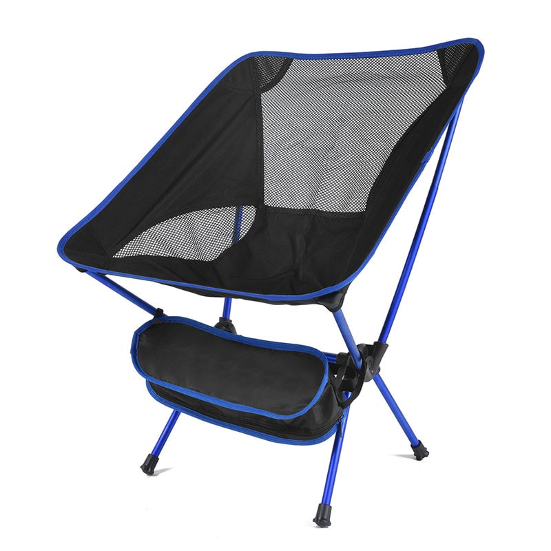 Campingstoel inklapbaar voor buiten met aluminium frame en ademend mesh, draagbare strandstoel