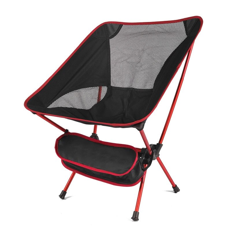 Campingstoel inklapbaar voor buiten met aluminium frame en ademend mesh, draagbare strandstoel