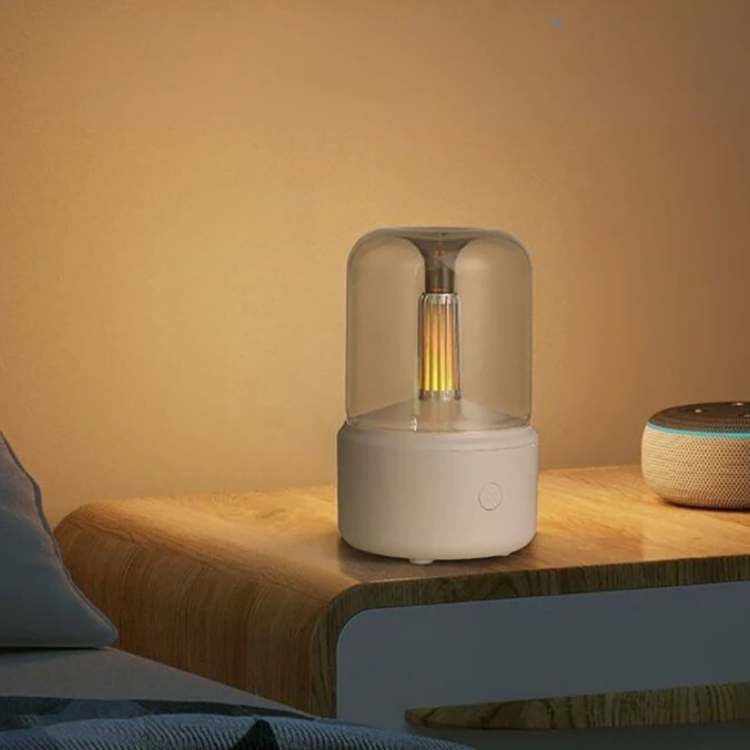 Aromadiffuser met flikkerend kaarslicht