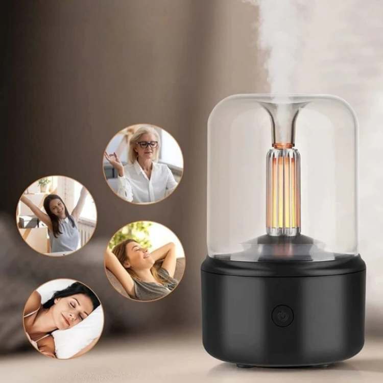 Aromadiffuser met flikkerend kaarslicht