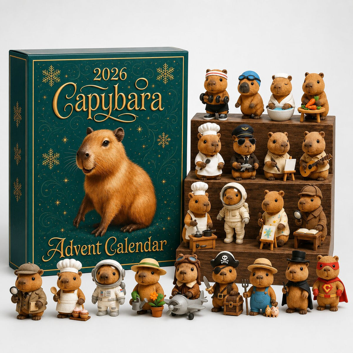 Capibara adventskalender 2026 met 24 verrassingsfiguurtjes