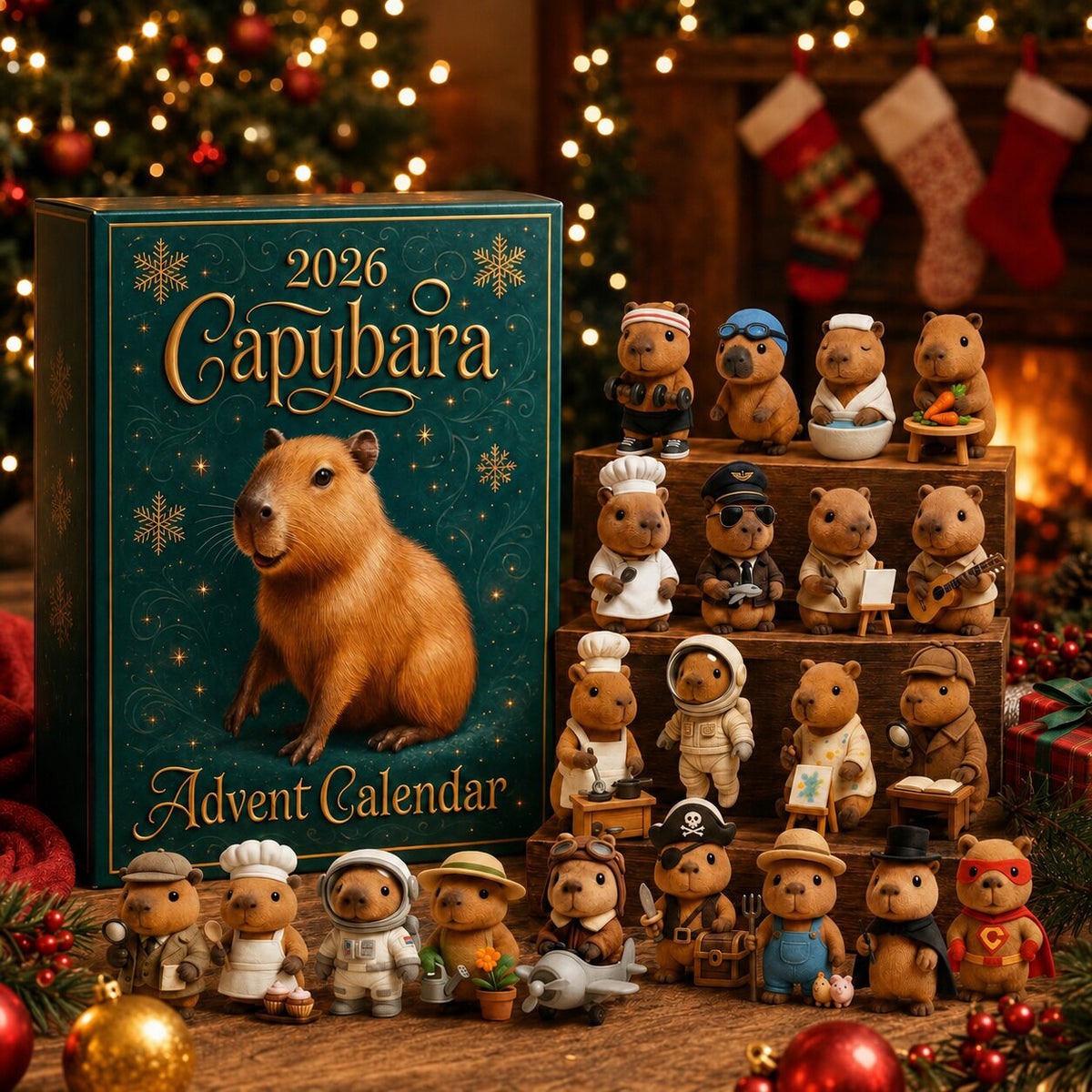 Capibara adventskalender 2026 met 24 verrassingsfiguurtjes