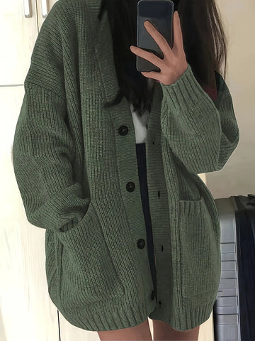 Carla grofgebreid oversized damesvest
