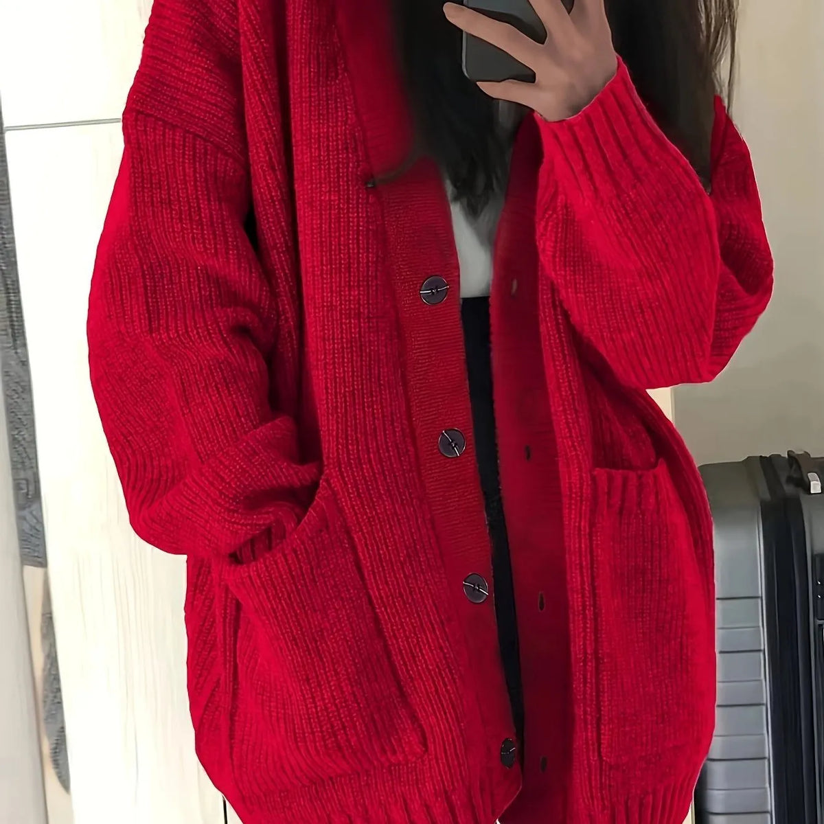 Carla grofgebreid oversized damesvest