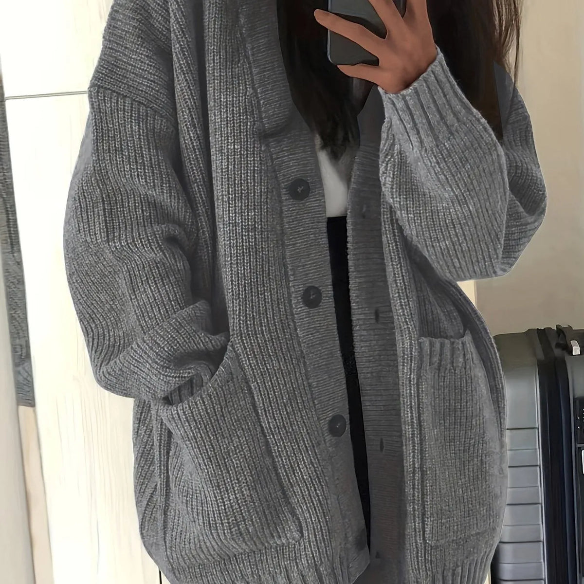 Carla grofgebreid oversized damesvest