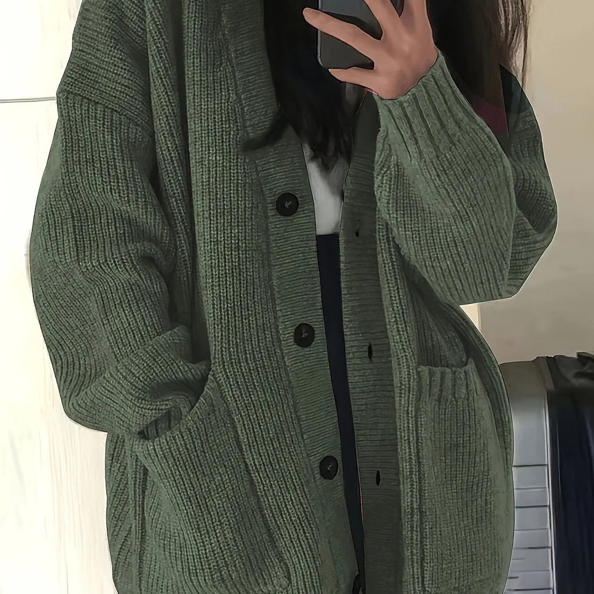 Carla grofgebreid oversized damesvest
