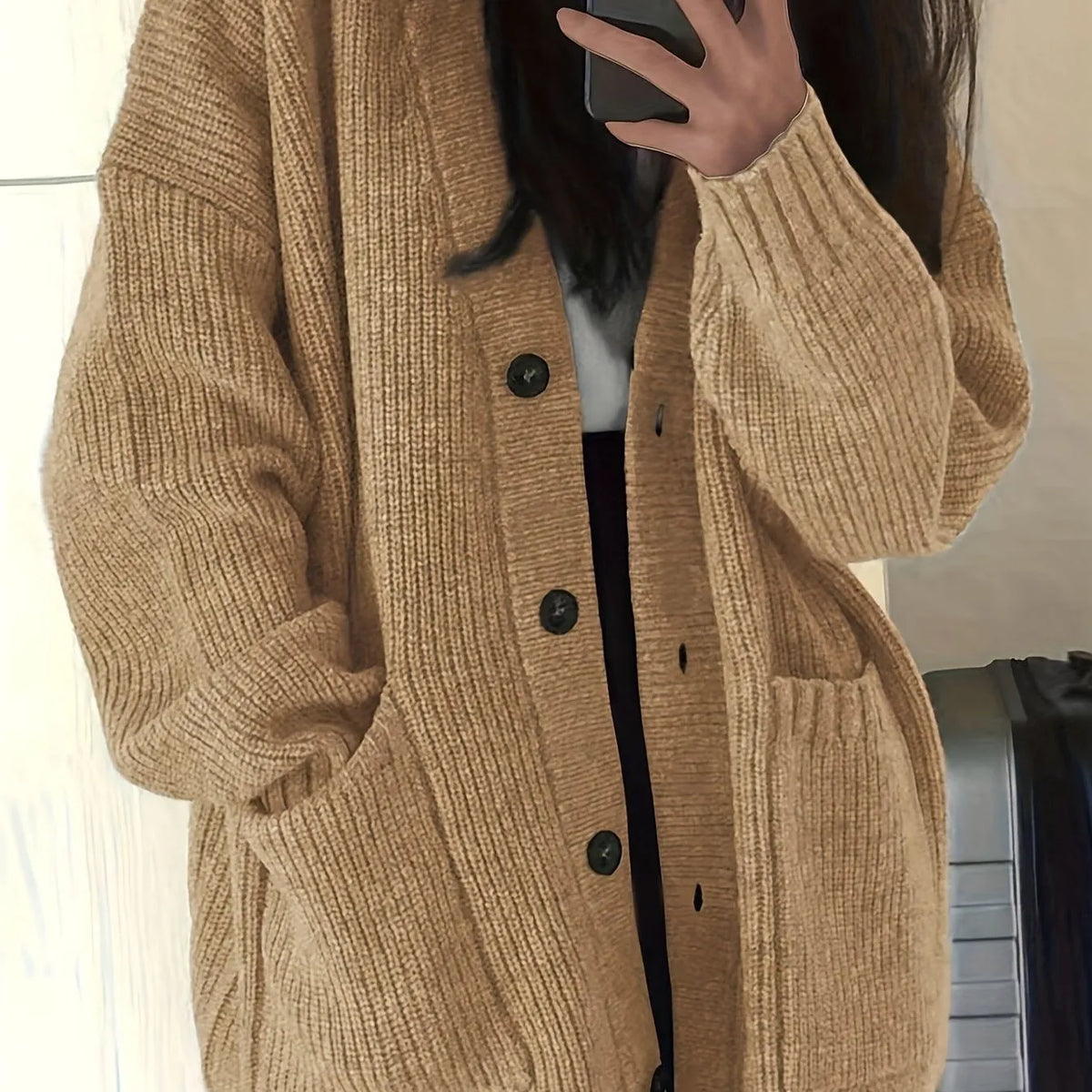 Carla grofgebreid oversized damesvest