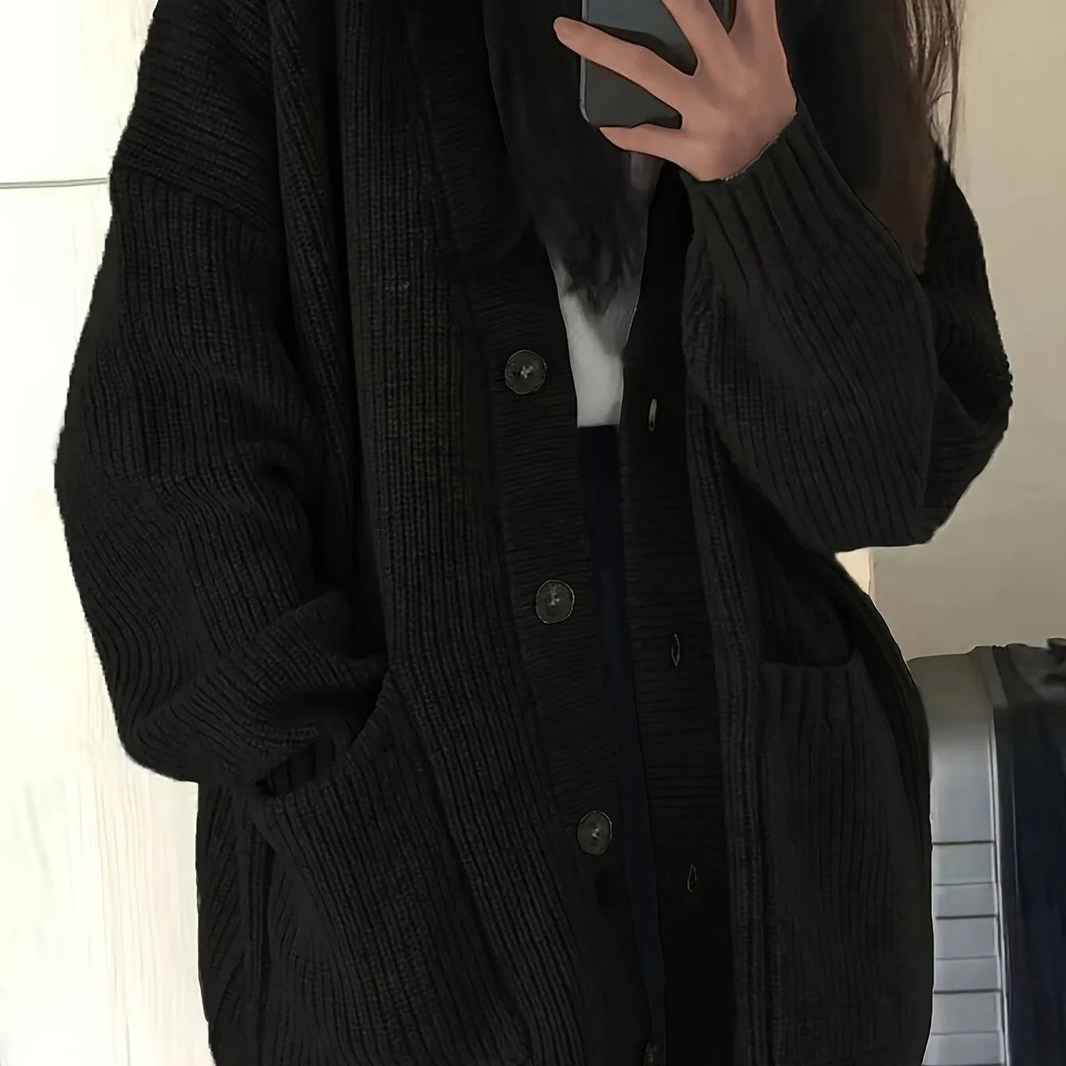 Carla grofgebreid oversized damesvest