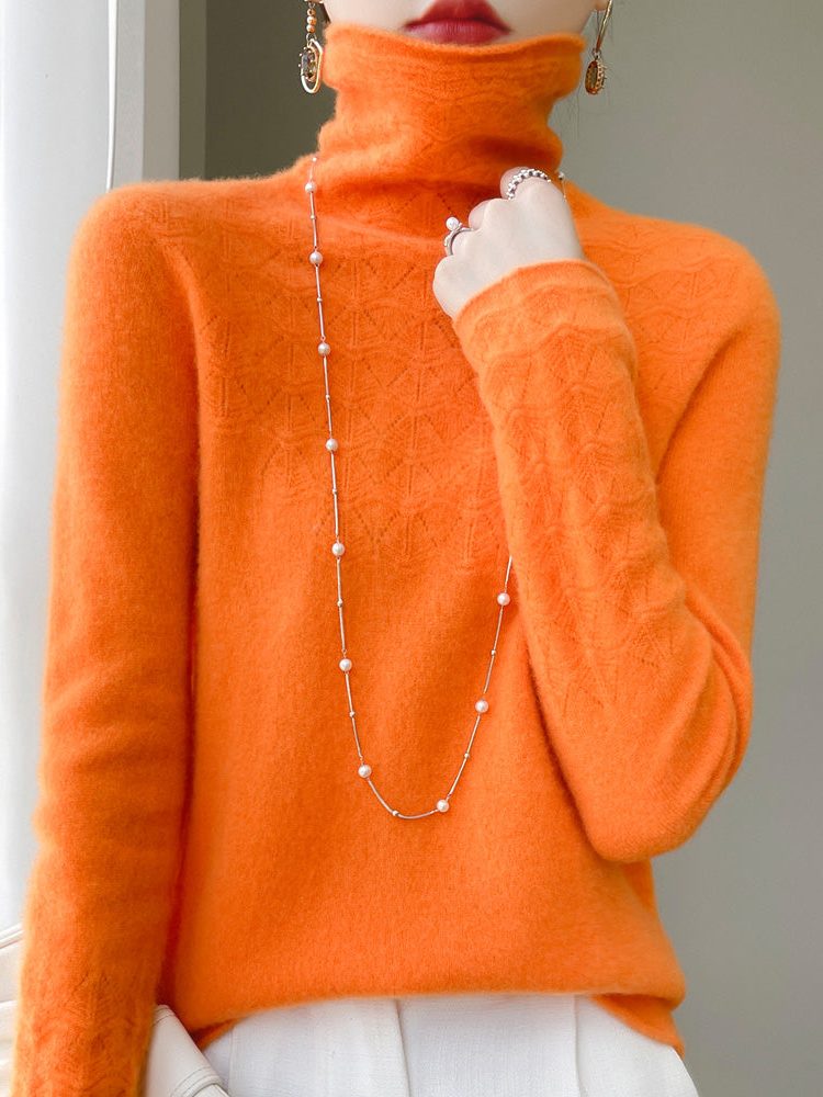 Cashmere coltrui met structuurbreisel voor dames