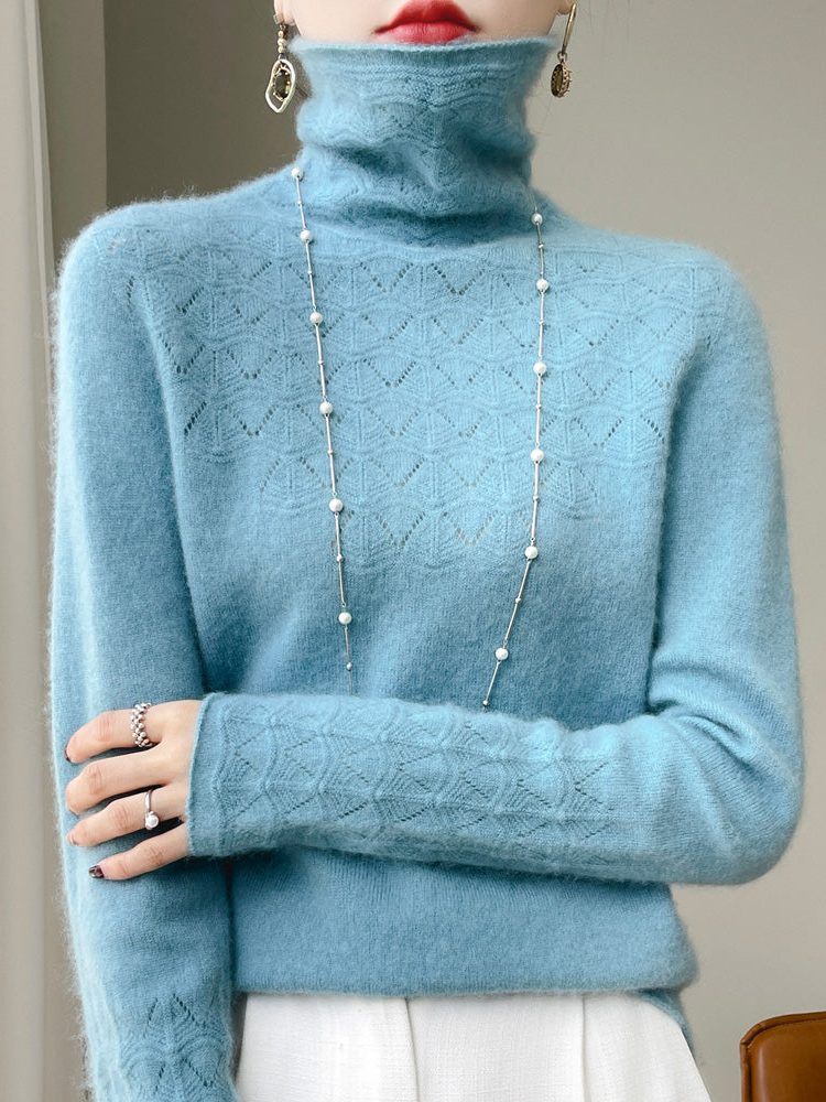 Cashmere coltrui met structuurbreisel voor dames