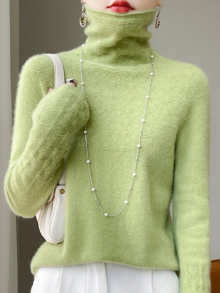 Cashmere coltrui met structuurbreisel voor dames