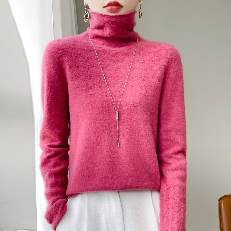 Cashmere coltrui met structuurbreisel voor dames