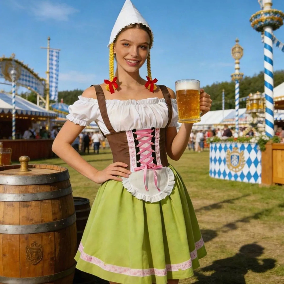 Cassia A-lijndirndljurk voor dames voor Oktoberfest