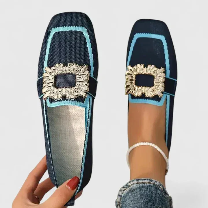 Caterina gebreide loafers met metalen ornament voor dames