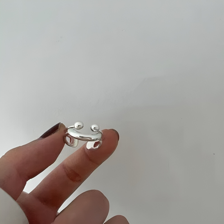 Smiley-verstelbare ring - Minimalistische, stapelbare statement-ring