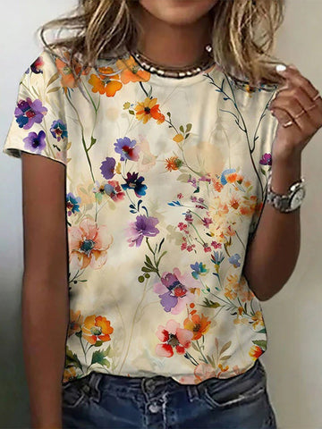 Luchtig T-shirt met bloemenprint