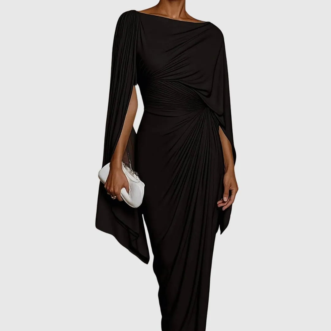 Chana geplooide one-shoulder maxijurk voor dames