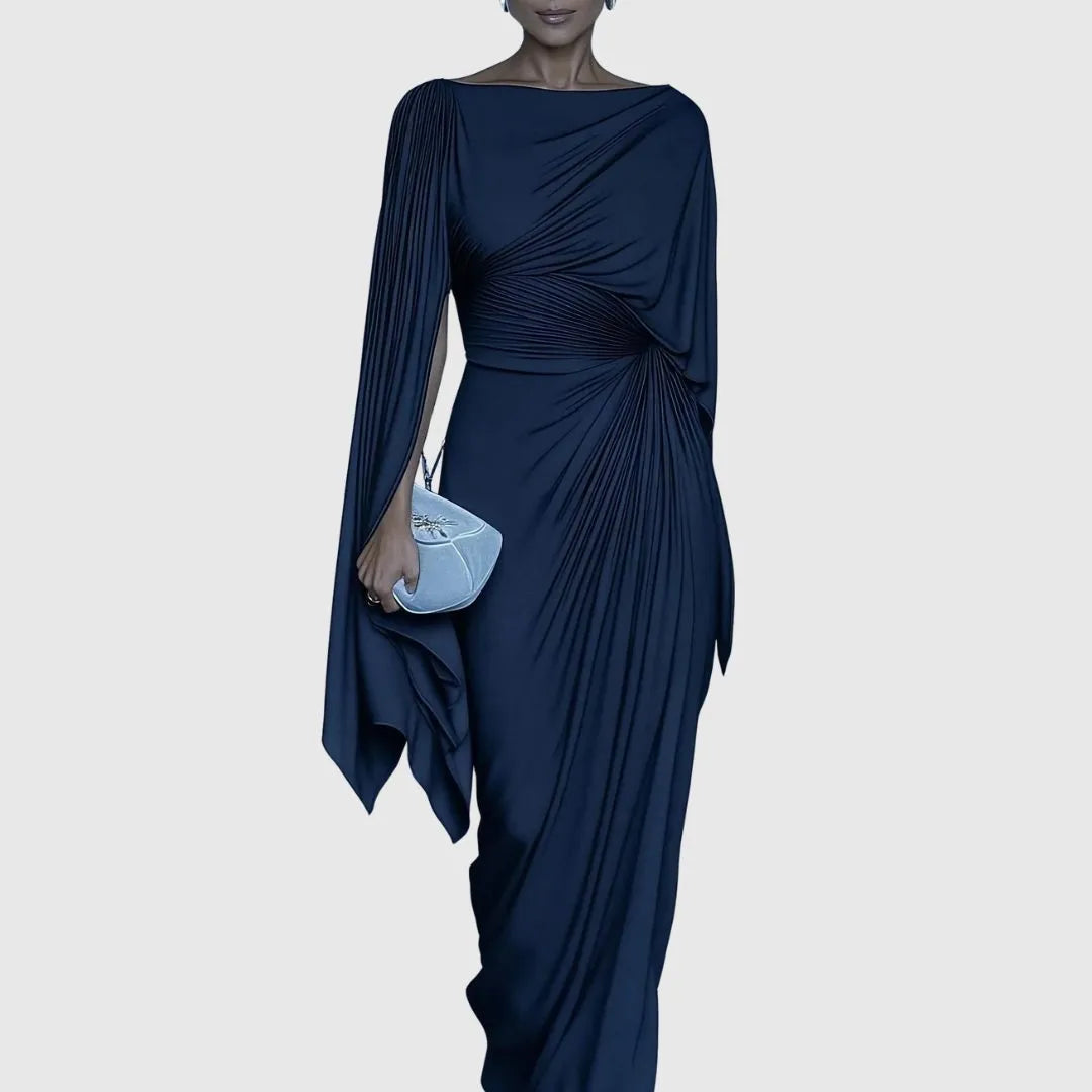 Chana geplooide one-shoulder maxijurk voor dames